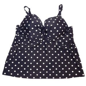 SEA SWIMWEAR Polka Dot Tankini Top Pin Up Underwire 44DDD Bra A-Line Swing